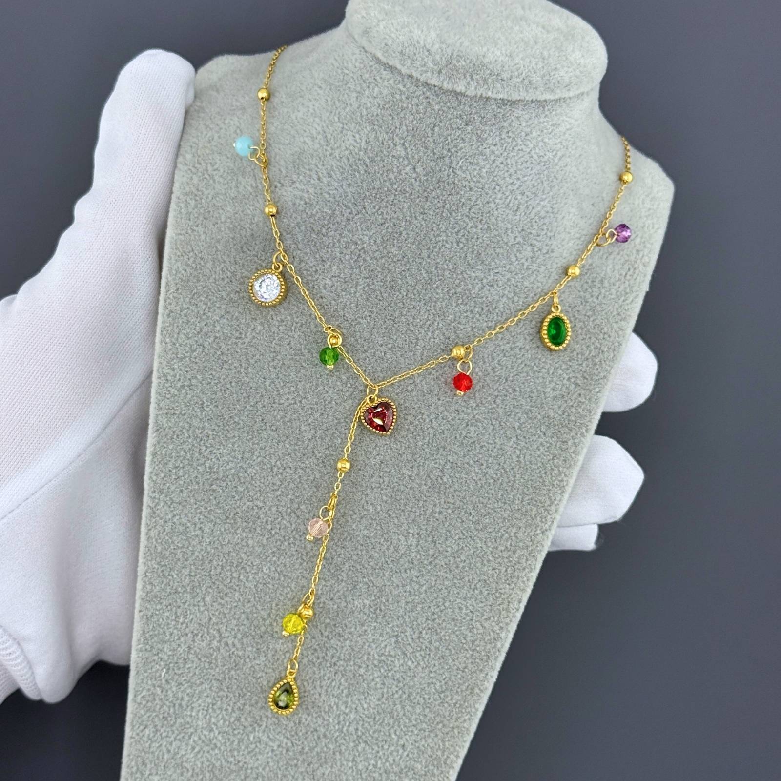 Necklace, 18K Gold Plated Steel