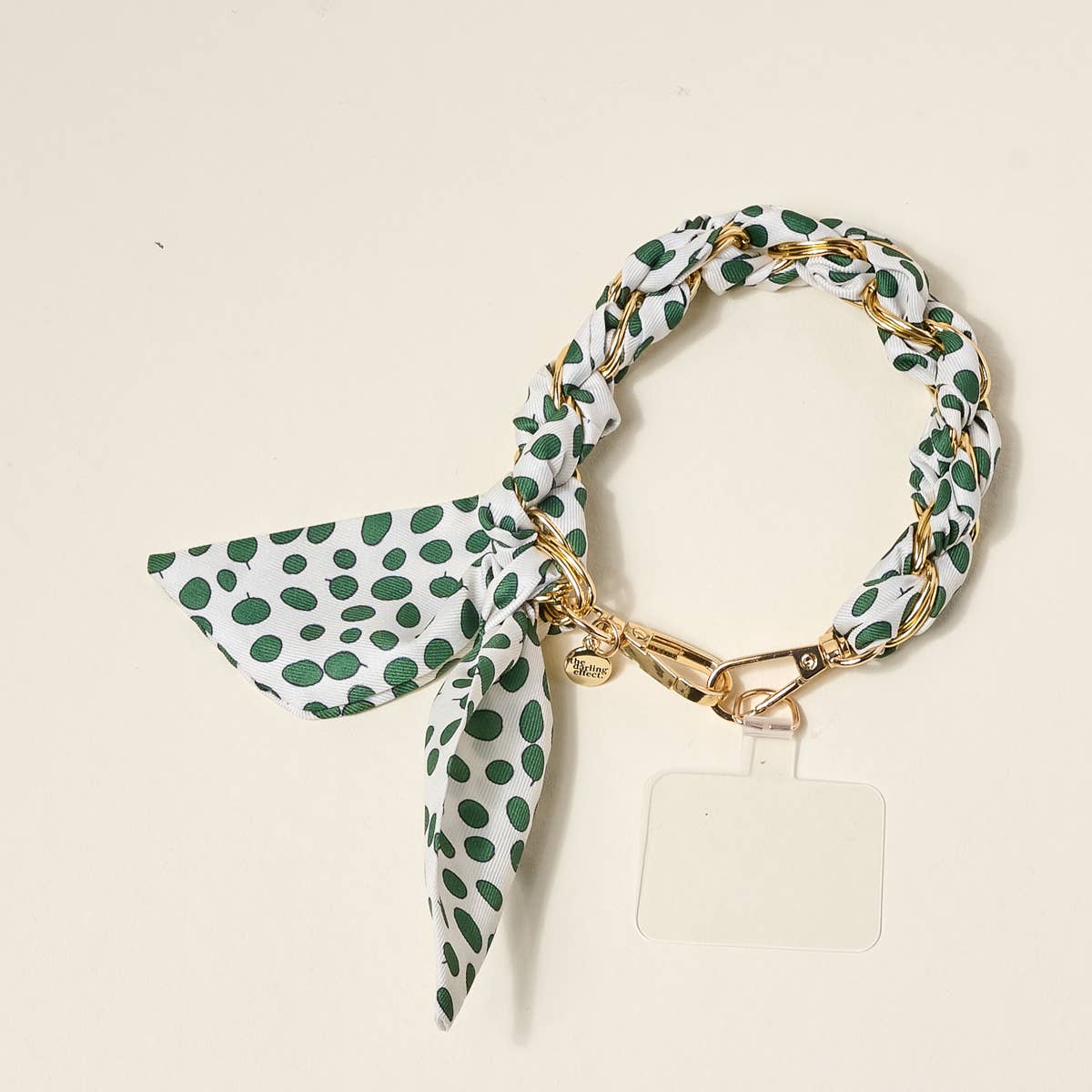 Call Me Later Phone Scarf–Olive Dot
