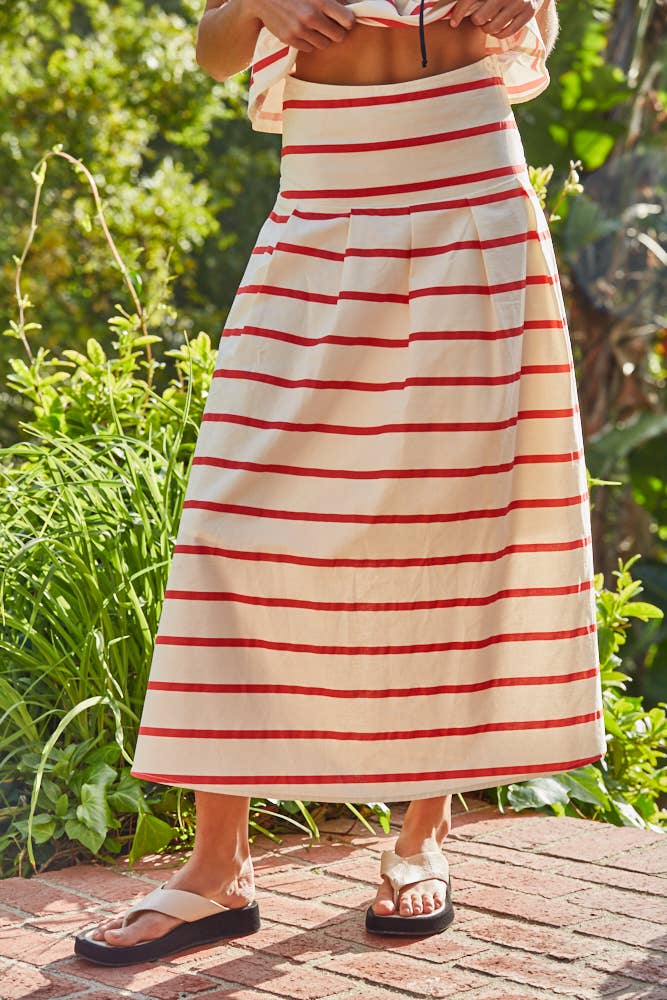 Red & White Striped Two-Piece Set