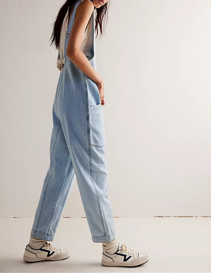 Denim Adjustable Shoulder High Roller Jumpsuit SKJ150