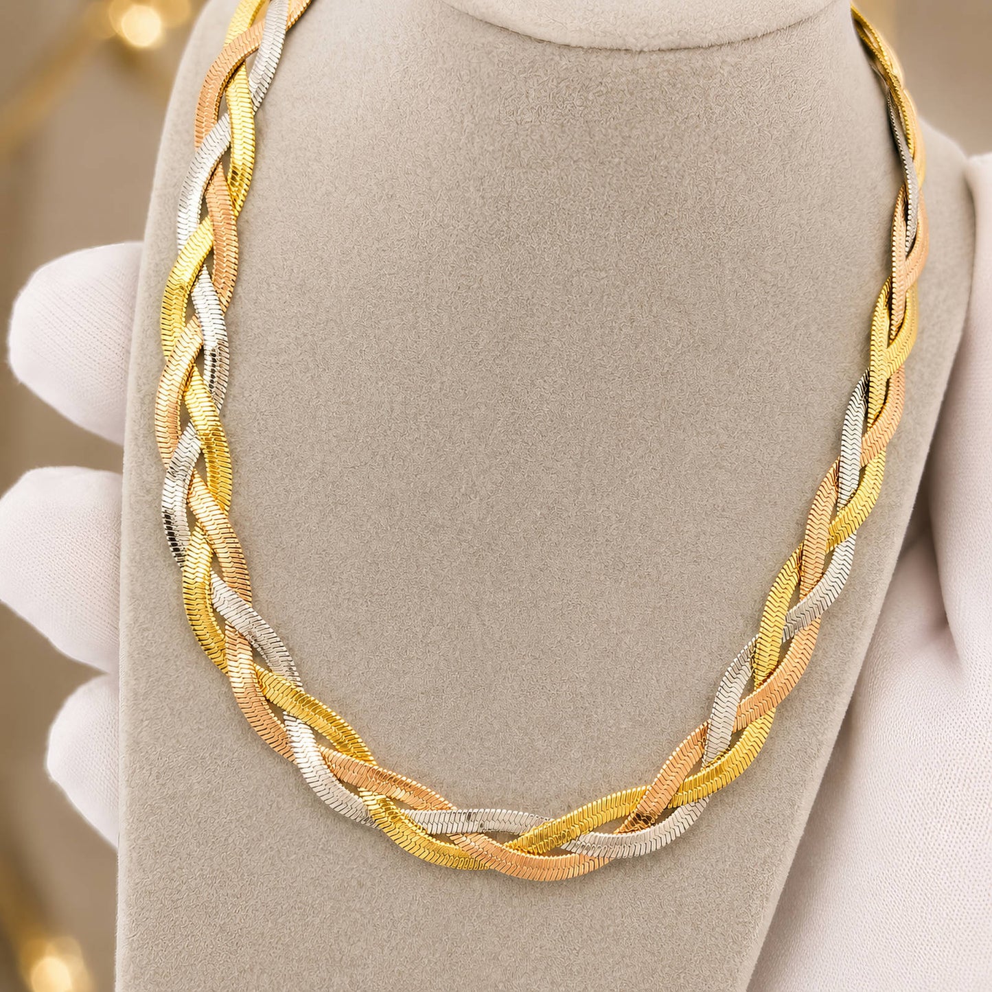 Necklace, 18K Gold Plated Steel