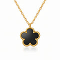 Flower Necklace, 18K Gold Plated Steel