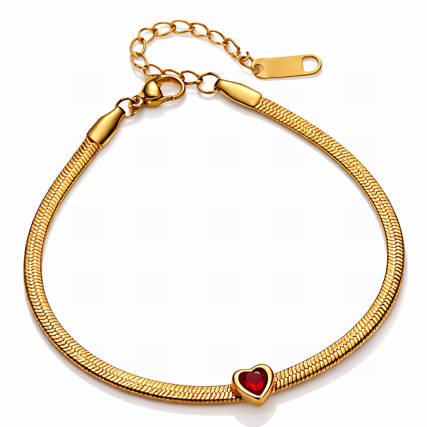 Heart Bracelet, 18K Gold Plated Steel