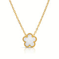 Flower Necklace, 18K Gold Plated Steel