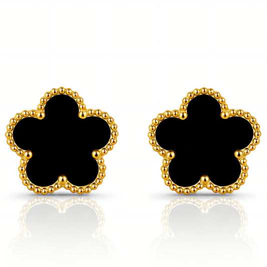 Flowers Earrings, 18K Gold Plated Steel