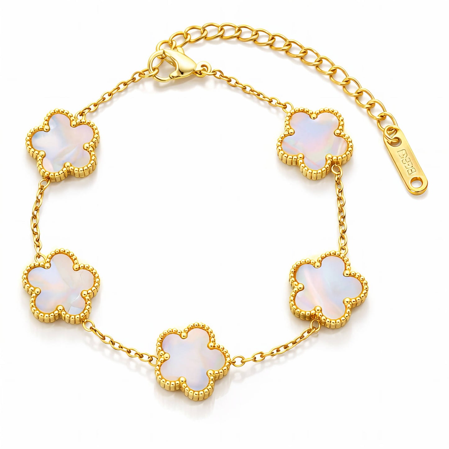 Flower Meadow Bracelet, 18K Gold Plated Steel
