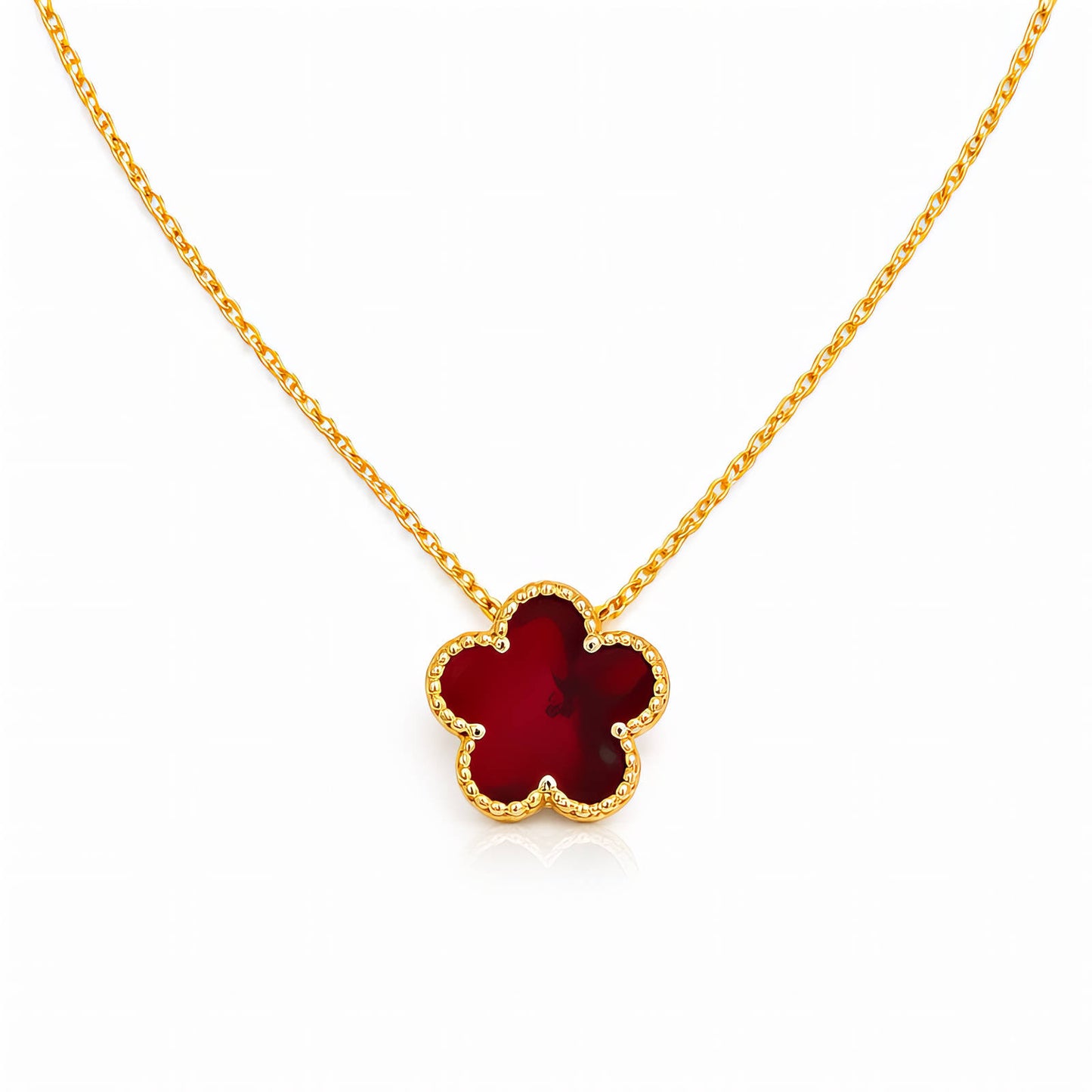 Flower Necklace, 18K Gold Plated Steel