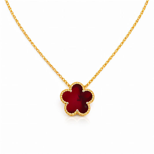 Flower Necklace, 18K Gold Plated Steel