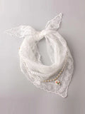Multilayer Lace Bandana Pearl Necklace ￼