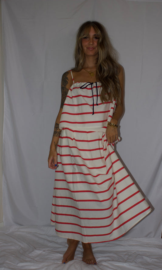 Red & White Striped Two-Piece Set