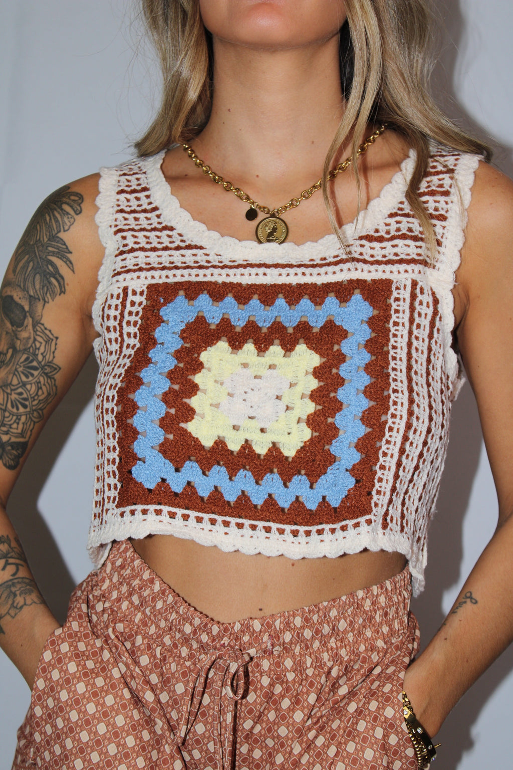 Sunset Crochet Crop Tank