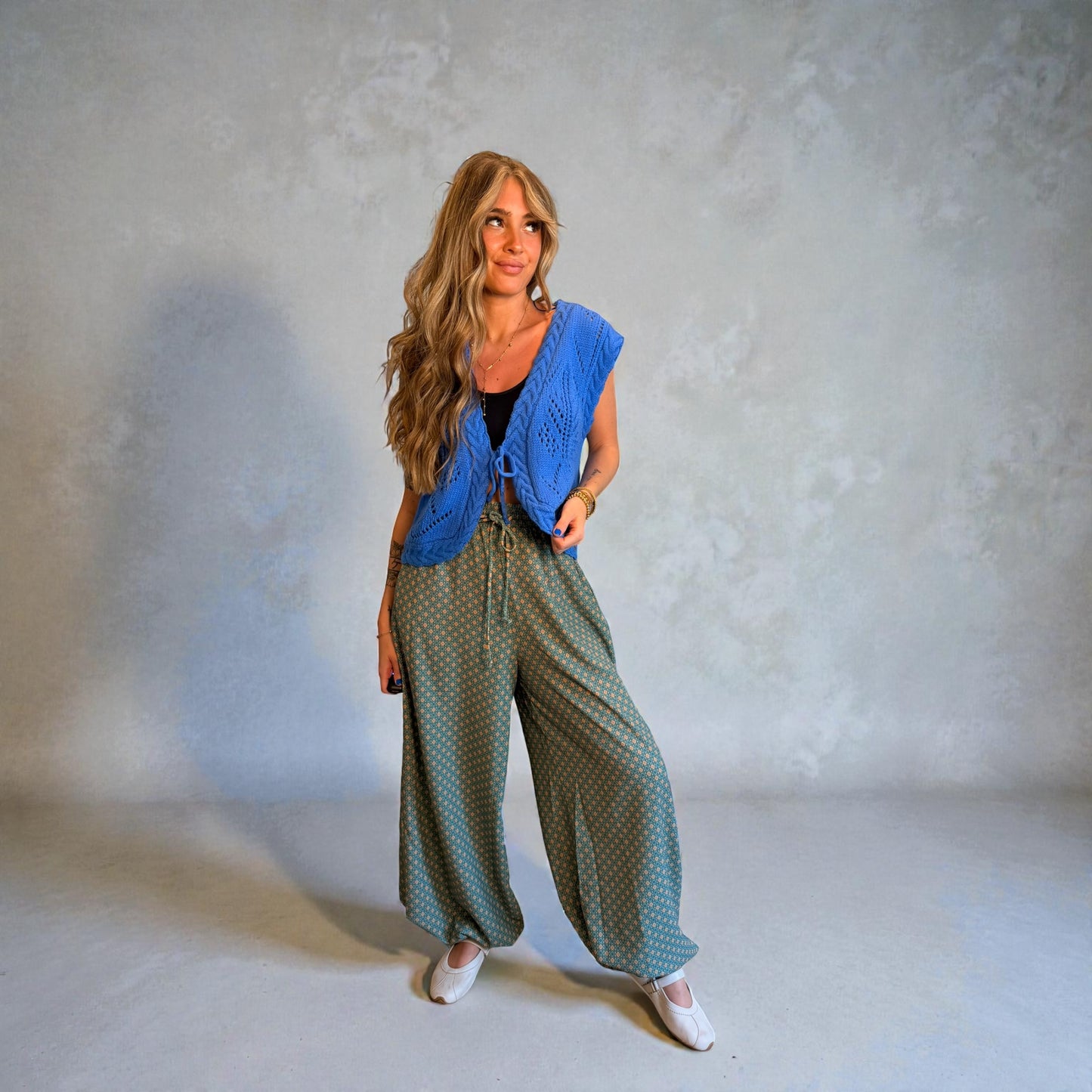 Mystic Mirage Printed Joggers - Teal
