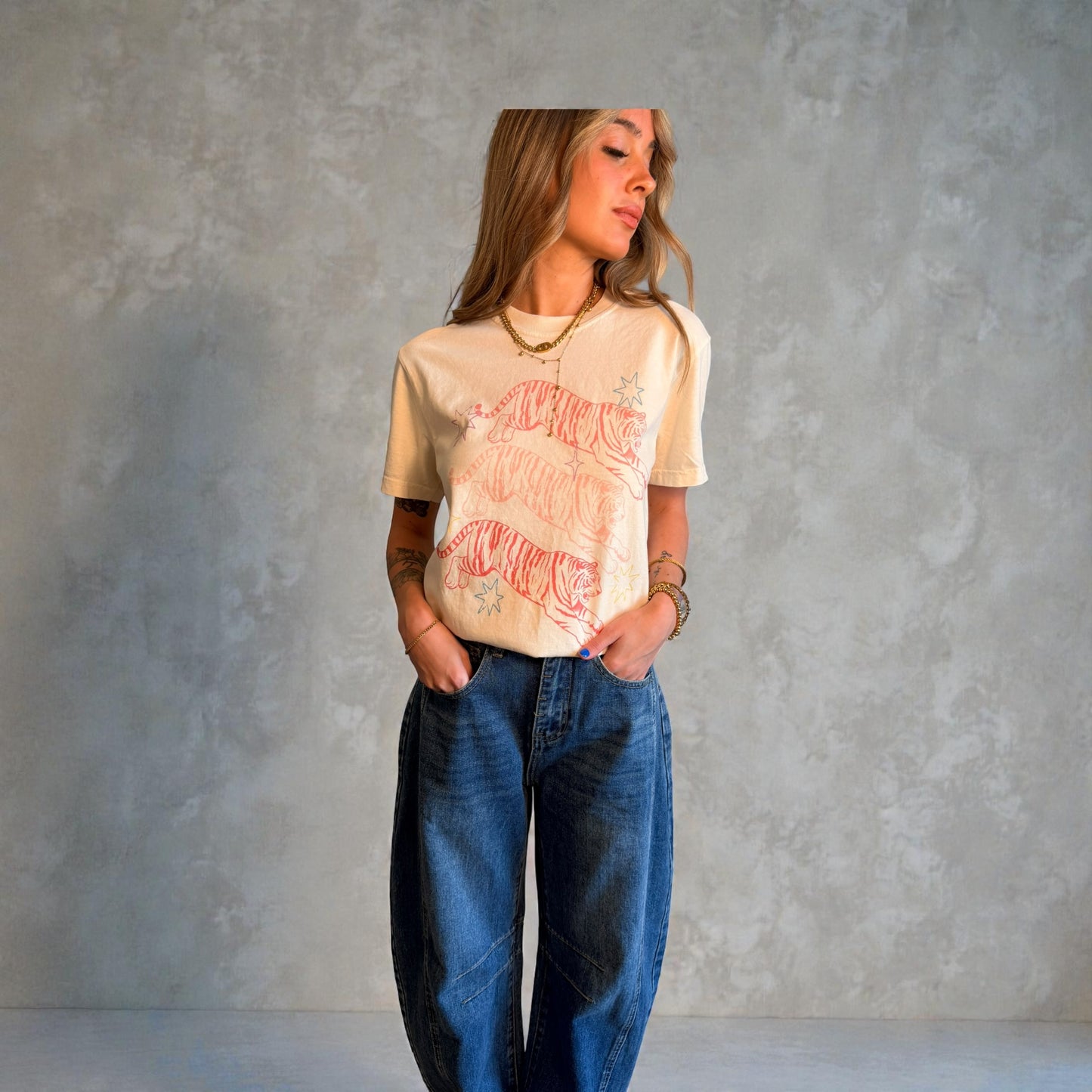 Tiger Power Graphic Tee - Ivory