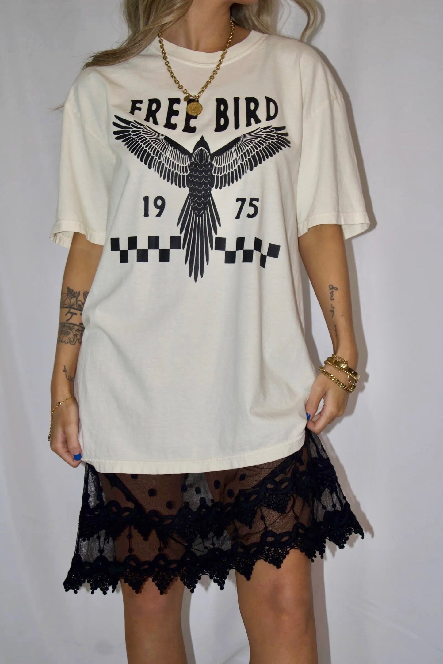 Freebird boho vintage trendy women’s tee - Ivory