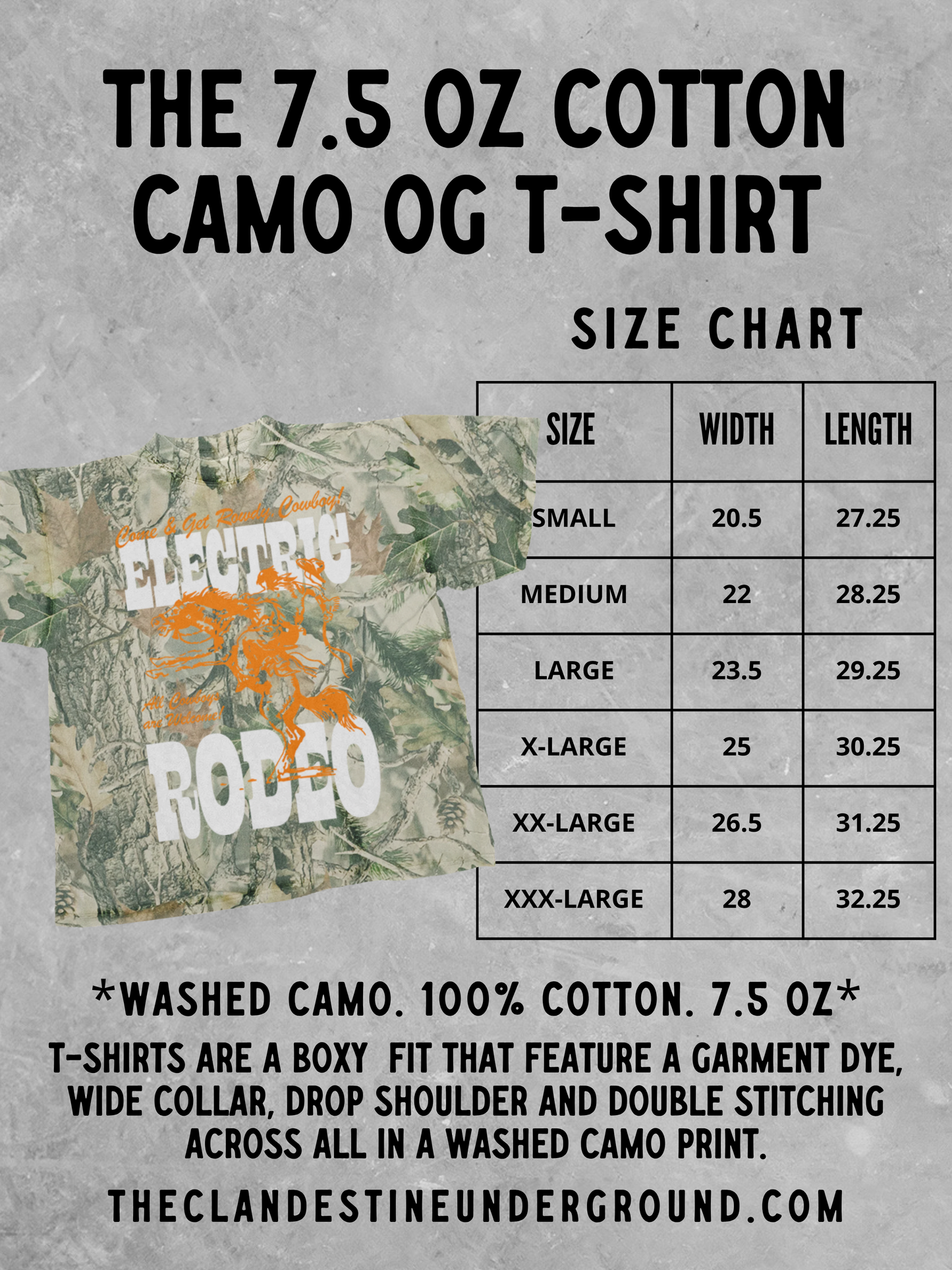 Underground Original Design: Cowboy Lover, Western Camo Boxy Cotton TShirt