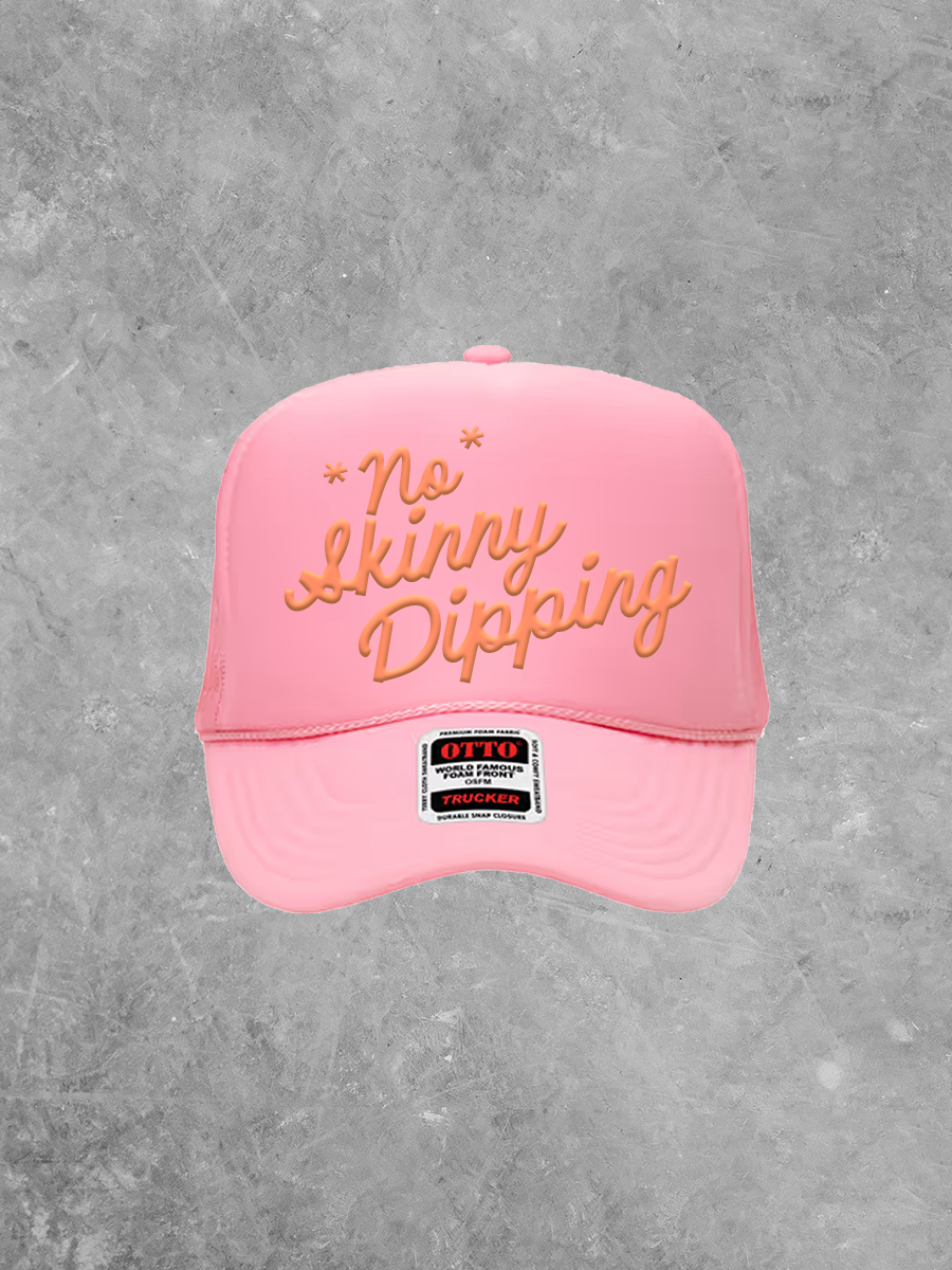 *No* Skinny Dipping, (Coral) PUFF Trucker Hat