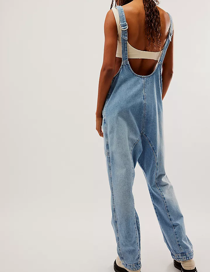 Denim Adjustable Shoulder High Roller Jumpsuit SKJ150