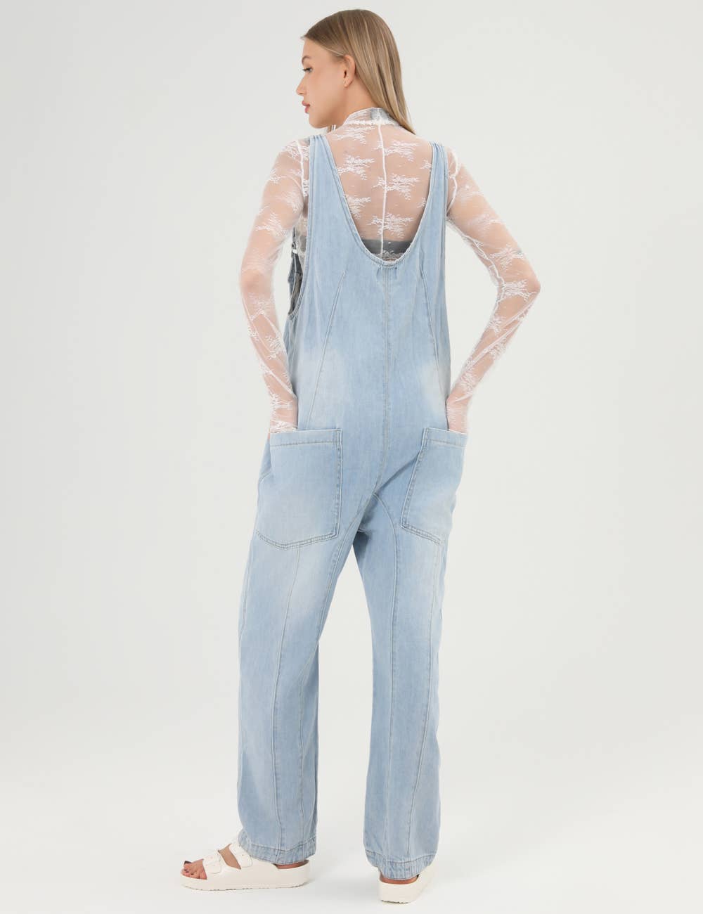 Denim Adjustable Shoulder High Roller Jumpsuit SKJ150