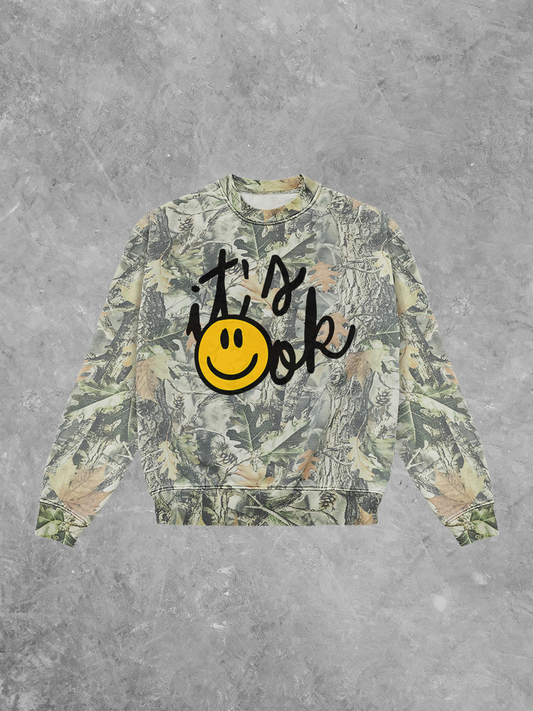 Underground Original Design: It's Ok, Camo Western Boxy Sweatshirt