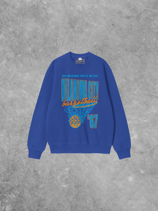 Underground Original Design: Oklahoma City Basketball, 90's Boxy Cotton Sweatshirt
