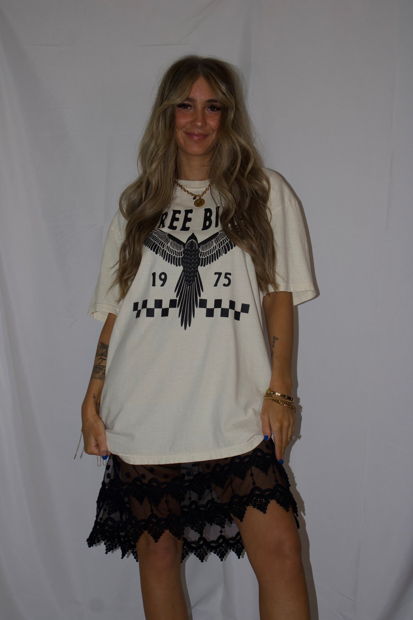 Freebird boho vintage trendy women’s tee - Ivory