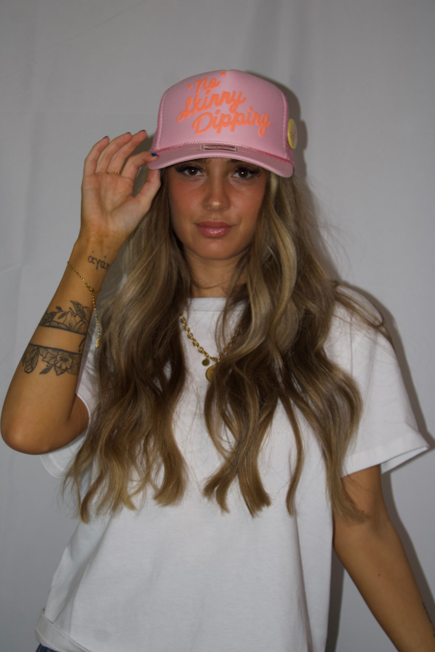 *No* Skinny Dipping, (Coral) PUFF Trucker Hat