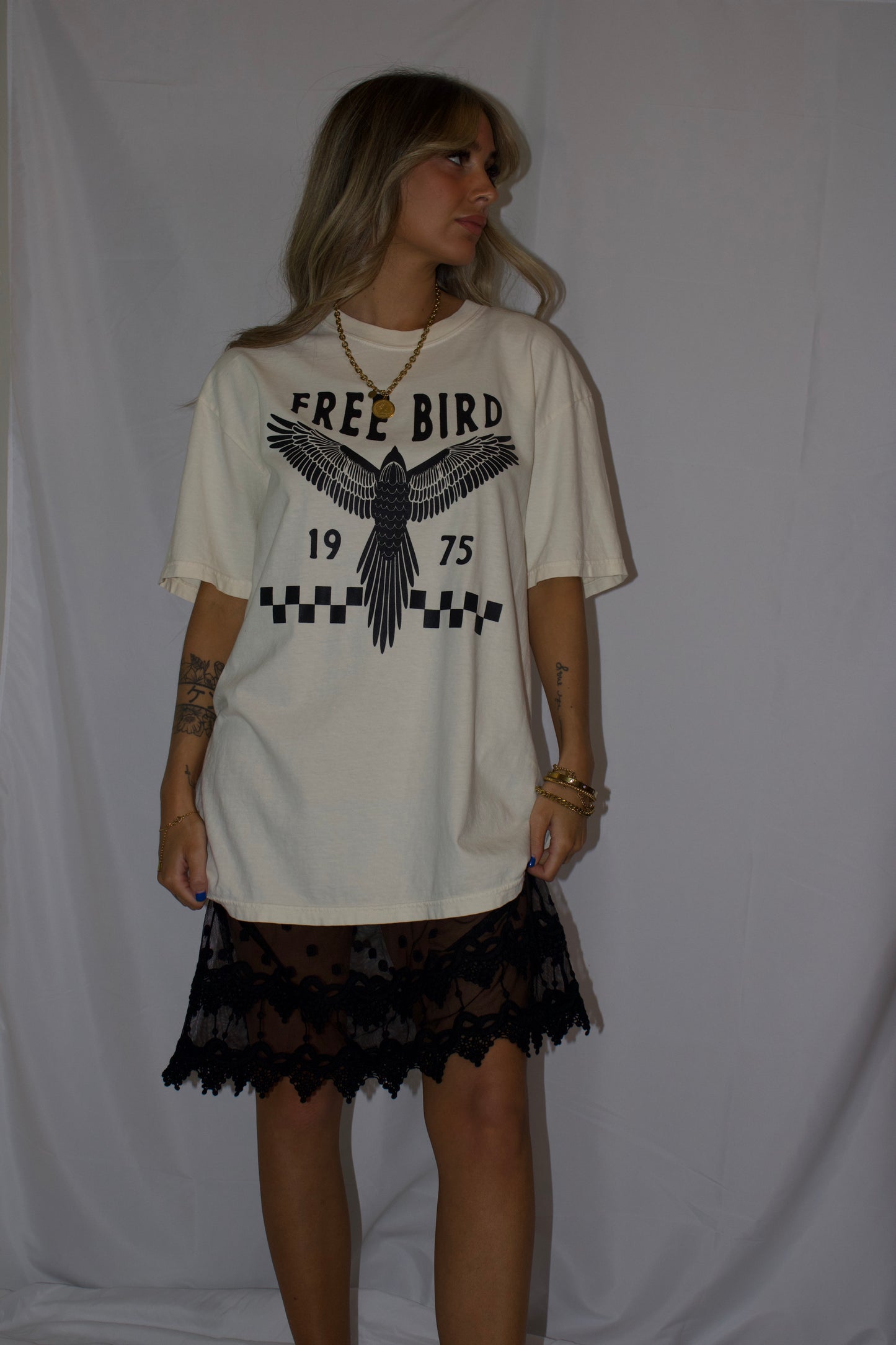 Freebird boho vintage trendy women’s tee - Ivory