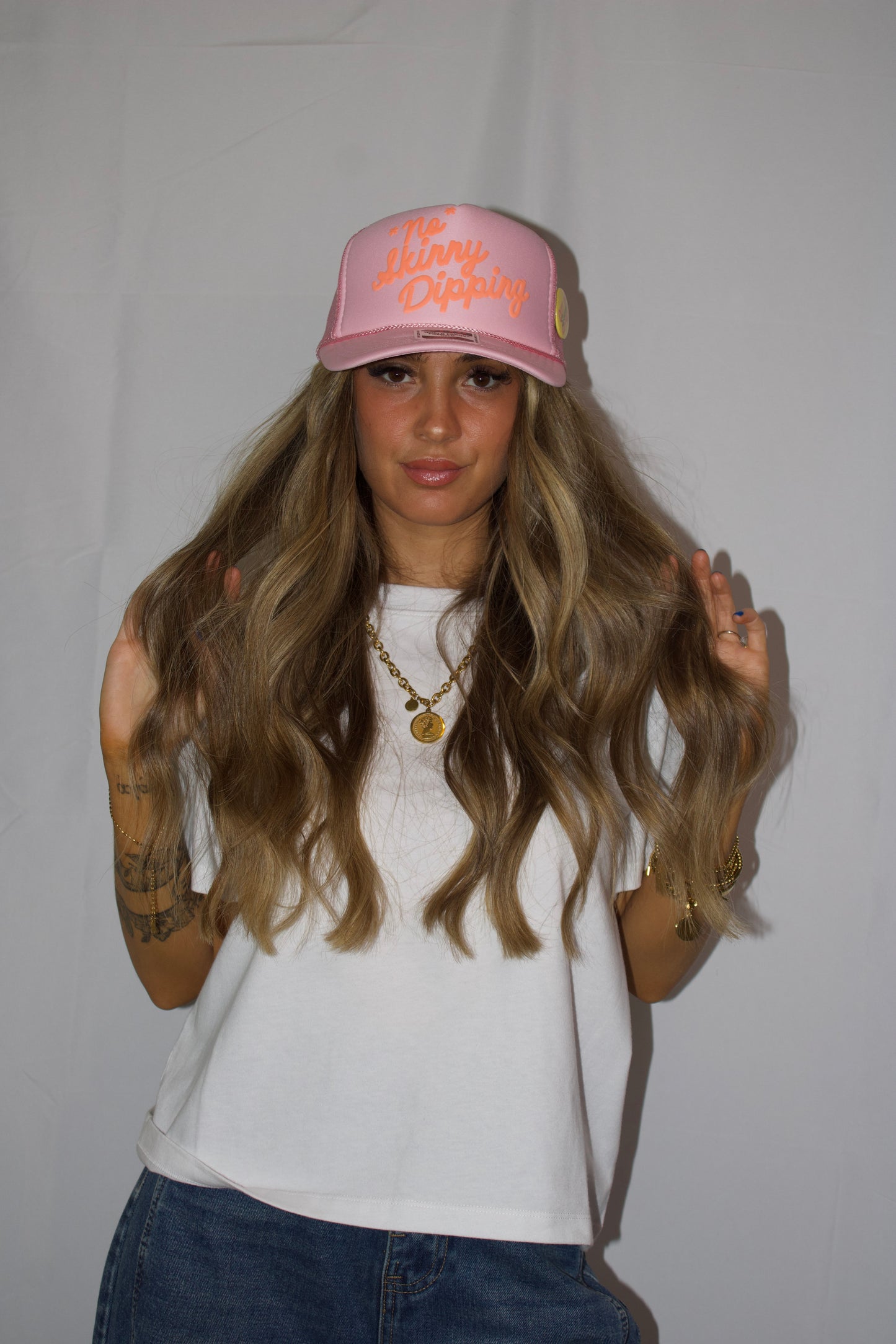*No* Skinny Dipping, (Coral) PUFF Trucker Hat