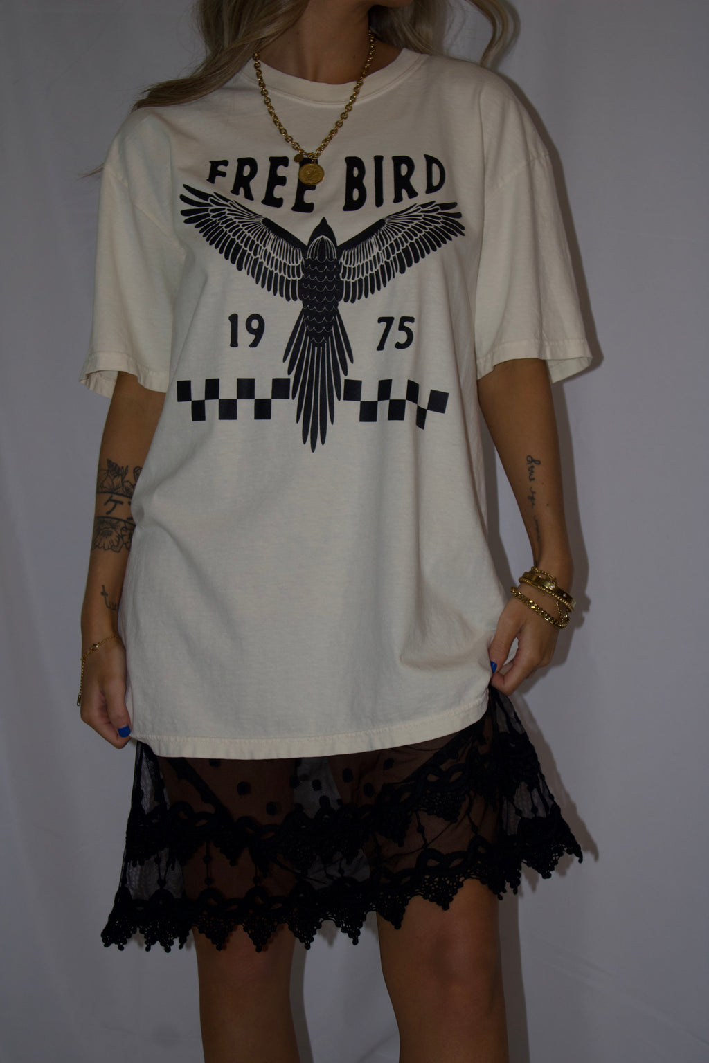 Freebird boho vintage trendy women’s tee - Ivory